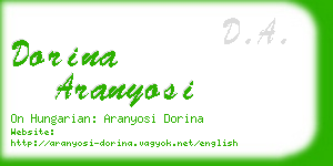 dorina aranyosi business card